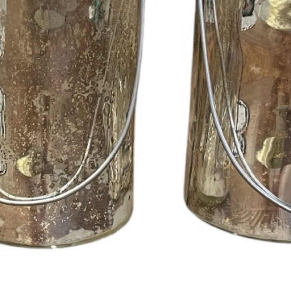 Pottery Barn Mercury Glass Mason Jars with Handles Three For Candles Flo… - Picture 8 of 9